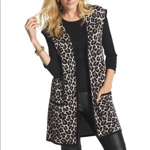CHICO’S LEOPARD PRINT SWEATER VEST